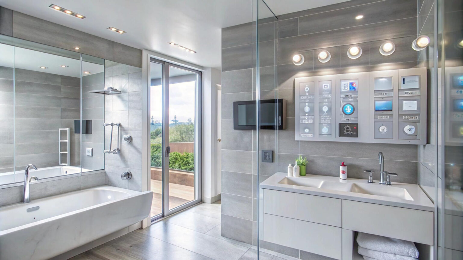 baño con ducha y bañera tras reforma integral en vivienda de Barcelona